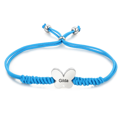 Personalized Name Woven Stainless Steel Butterfly Bracelet, A Back-To-School Gift For My Daughter
