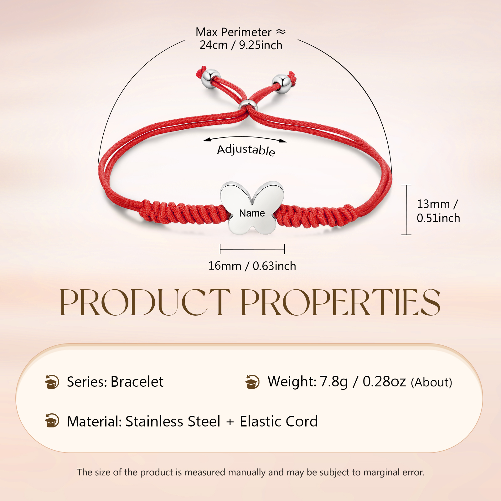 Personalized Name Woven Stainless Steel Butterfly Bracelet, A Back-To-School Gift For My Daughter