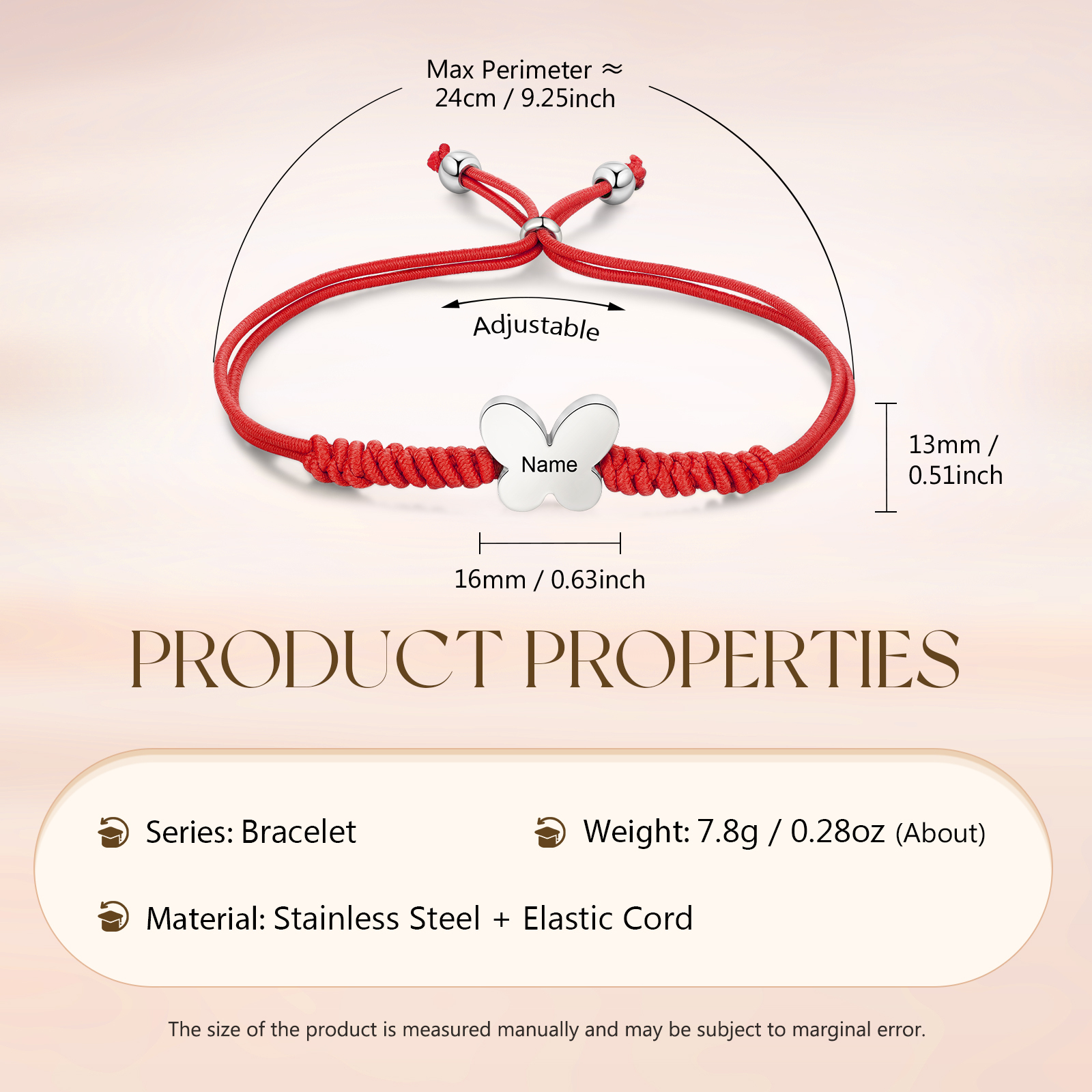 Personalized Name Woven Stainless Steel Butterfly Bracelet, A Back-To-School Gift For My Daughter