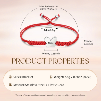 Personalized Name Woven Stainless Steel Butterfly Bracelet, A Back-To-School Gift For My Daughter