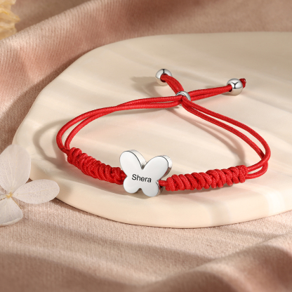 Personalized Name Woven Stainless Steel Butterfly Bracelet, A Back-To-School Gift For My Daughter
