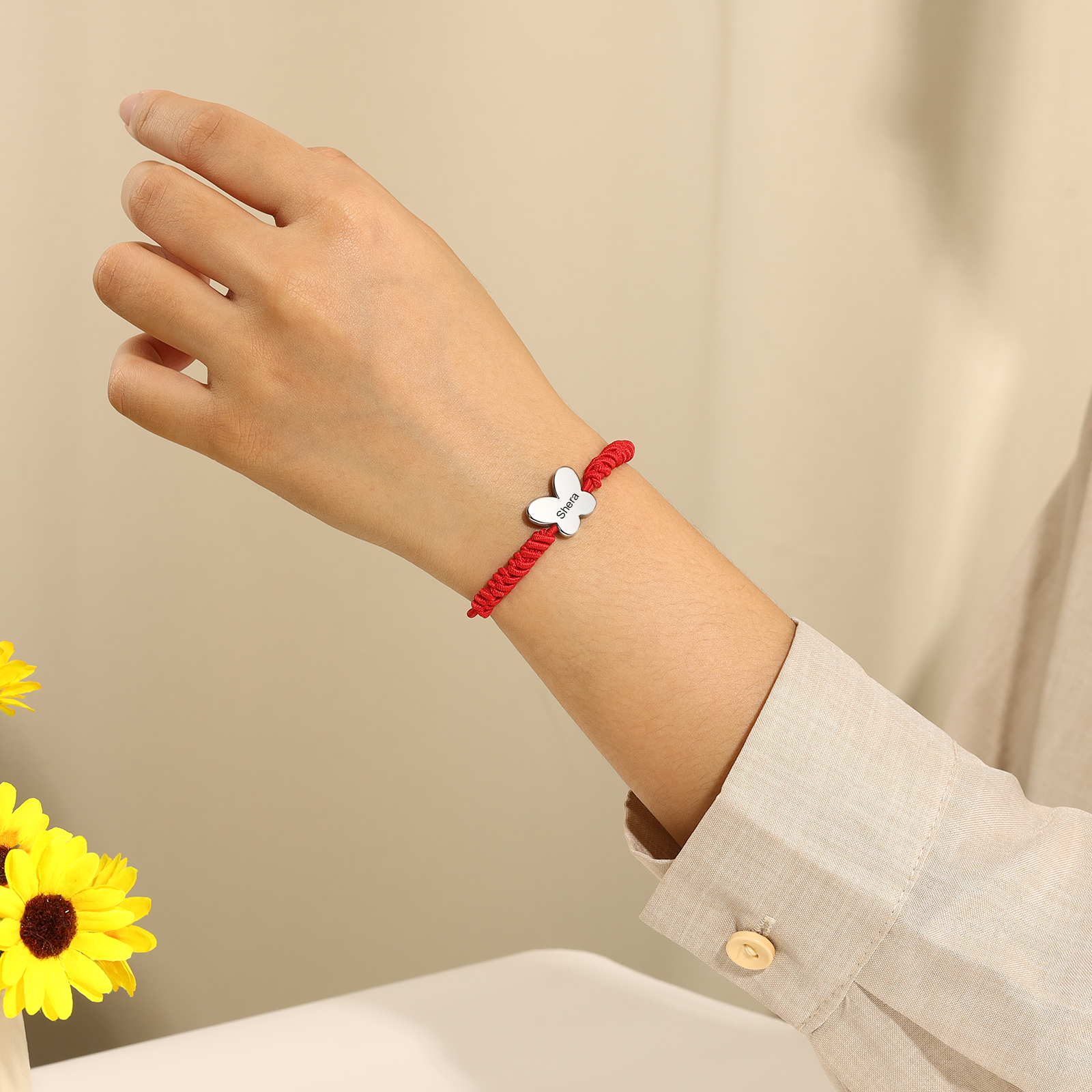 Personalized Name Woven Stainless Steel Butterfly Bracelet, A Back-To-School Gift For My Daughter