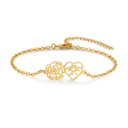 Jessemade UK Personalized Bracelet Customization, Customized 2 Birthflower Exquisite Bracelet For Women 20.99 f2