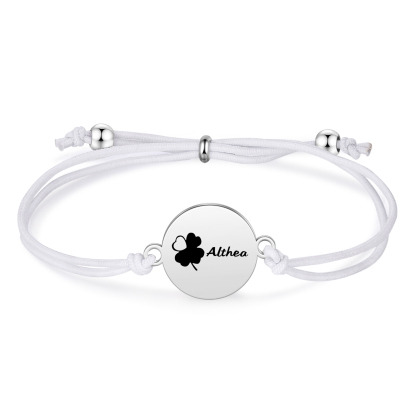 2-PCS Personalised Elastic Cord Bracelet with Love Pattern, Customized with 2 Names, Gift for Daughter