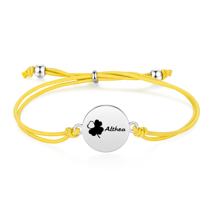 2-PCS Personalised Elastic Cord Bracelet with Love Pattern, Customized with 2 Names, Gift for Daughter