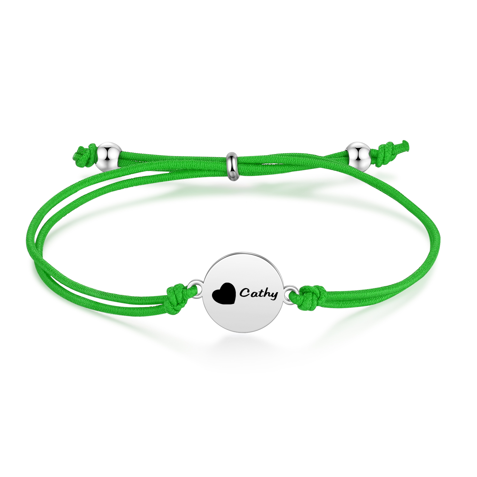 2-PCS Personalised Elastic Cord Bracelet with Love Pattern, Customized with 2 Names, Gift for Daughter