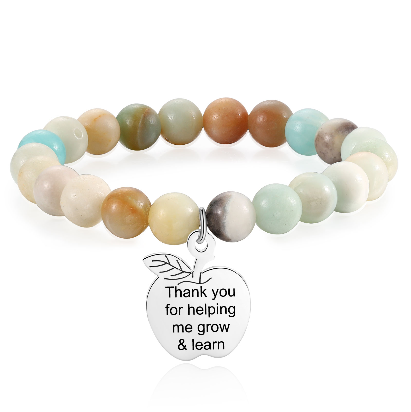 Personalized Text Stainless Steel & Stone Exquisite Bracelet, A Back-To-School Gift For Daughter/Son