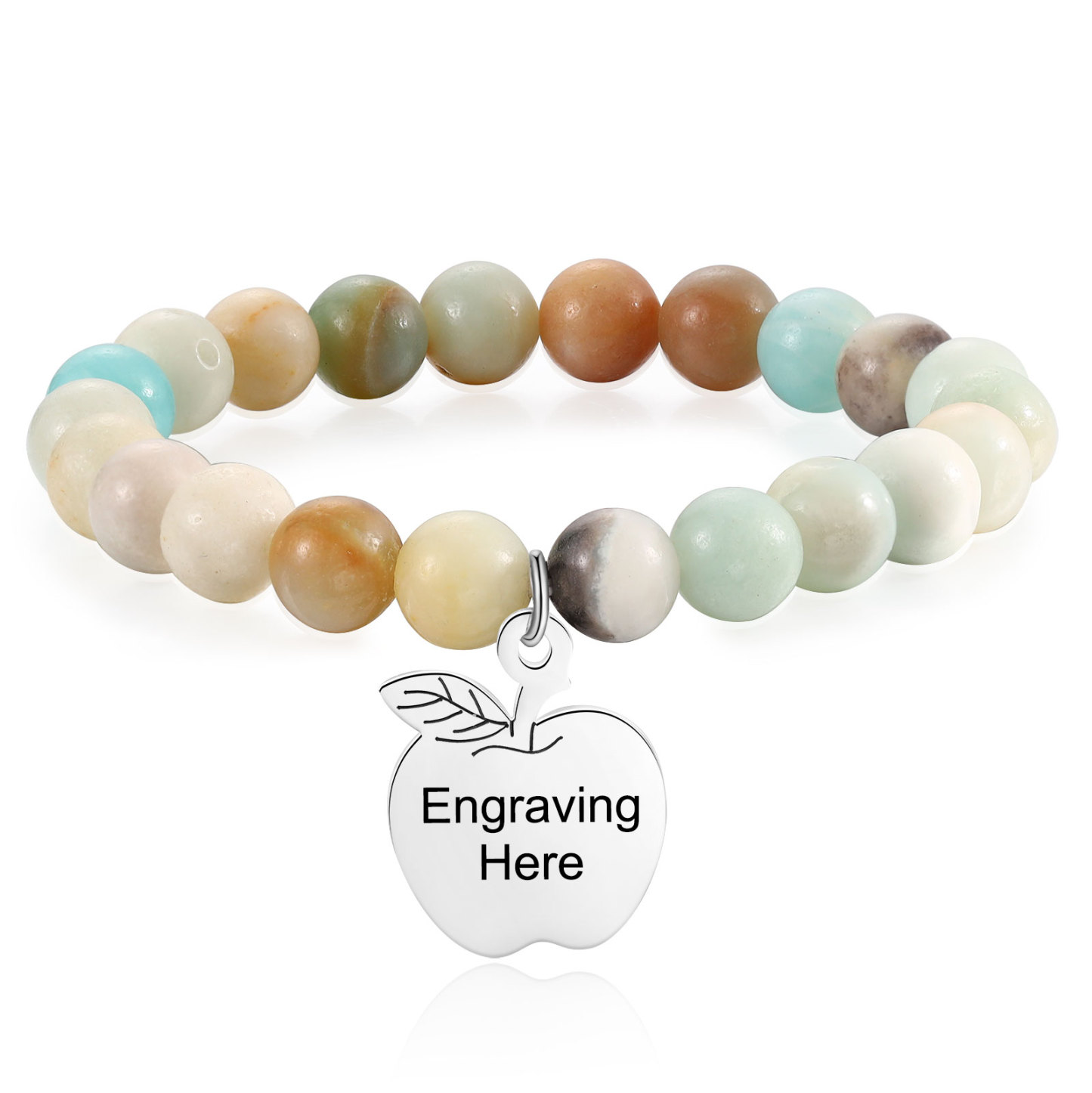 Personalized Text Stainless Steel & Stone Exquisite Bracelet, A Back-To-School Gift For Daughter/Son