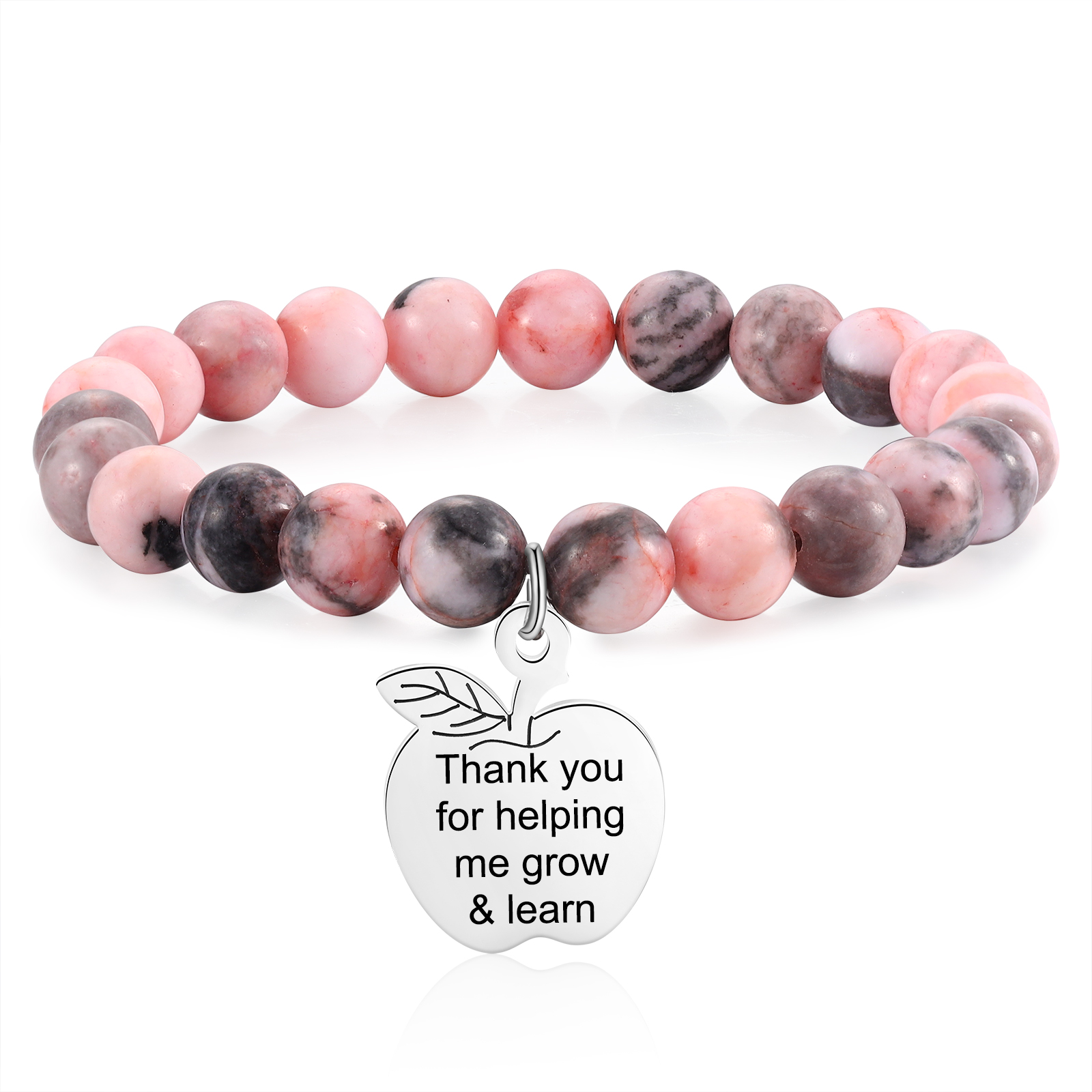 Personalized Text Stainless Steel & Stone Exquisite Bracelet, A Back-To-School Gift For Daughter/Son