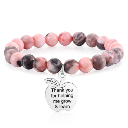 Personalized Text Stainless Steel & Stone Exquisite Bracelet, A Back-To-School Gift For Daughter/Son