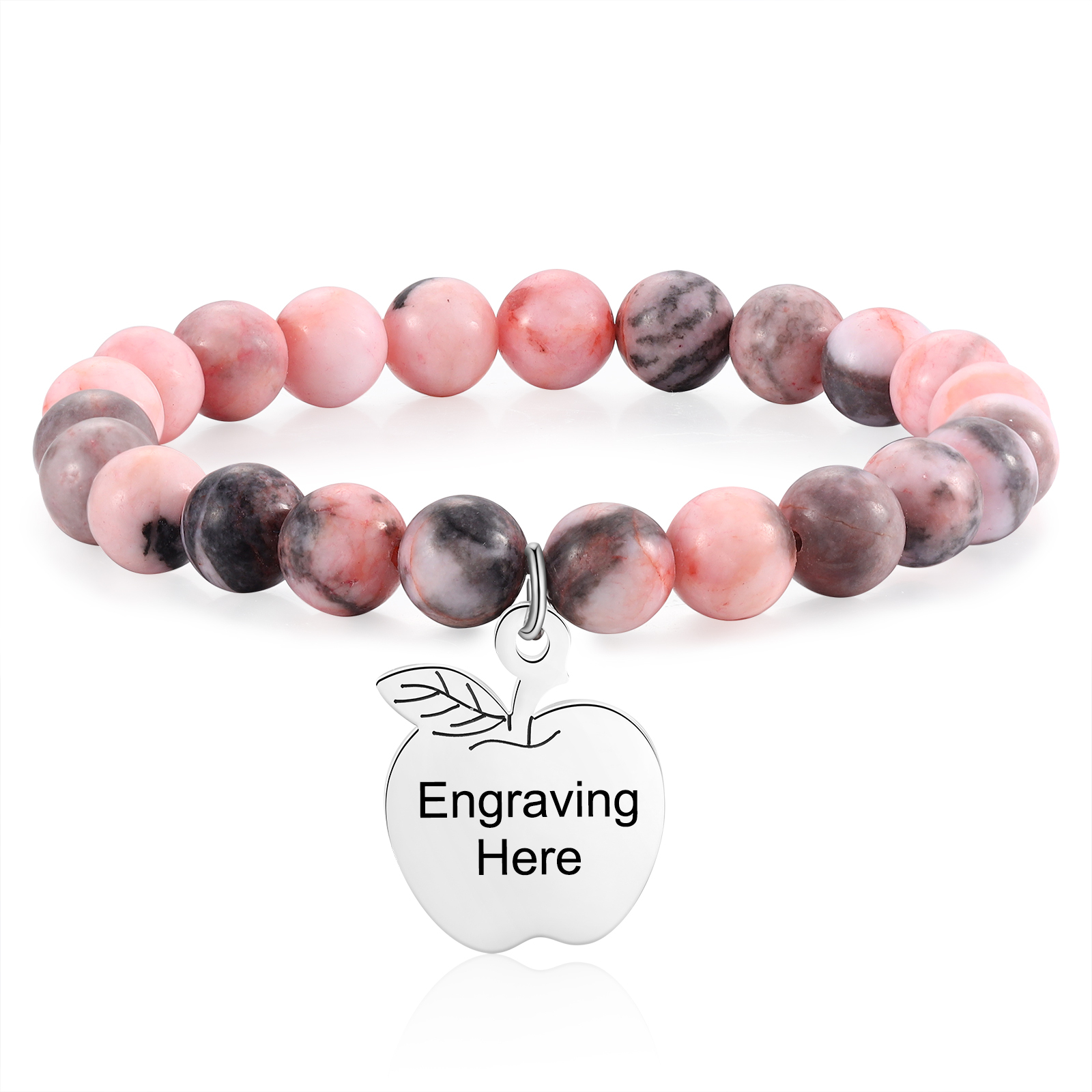 Personalized Text Stainless Steel & Stone Exquisite Bracelet, A Back-To-School Gift For Daughter/Son