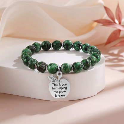 Personalized Text Stainless Steel & Stone Exquisite Bracelet, A Back-To-School Gift For Daughter/Son
