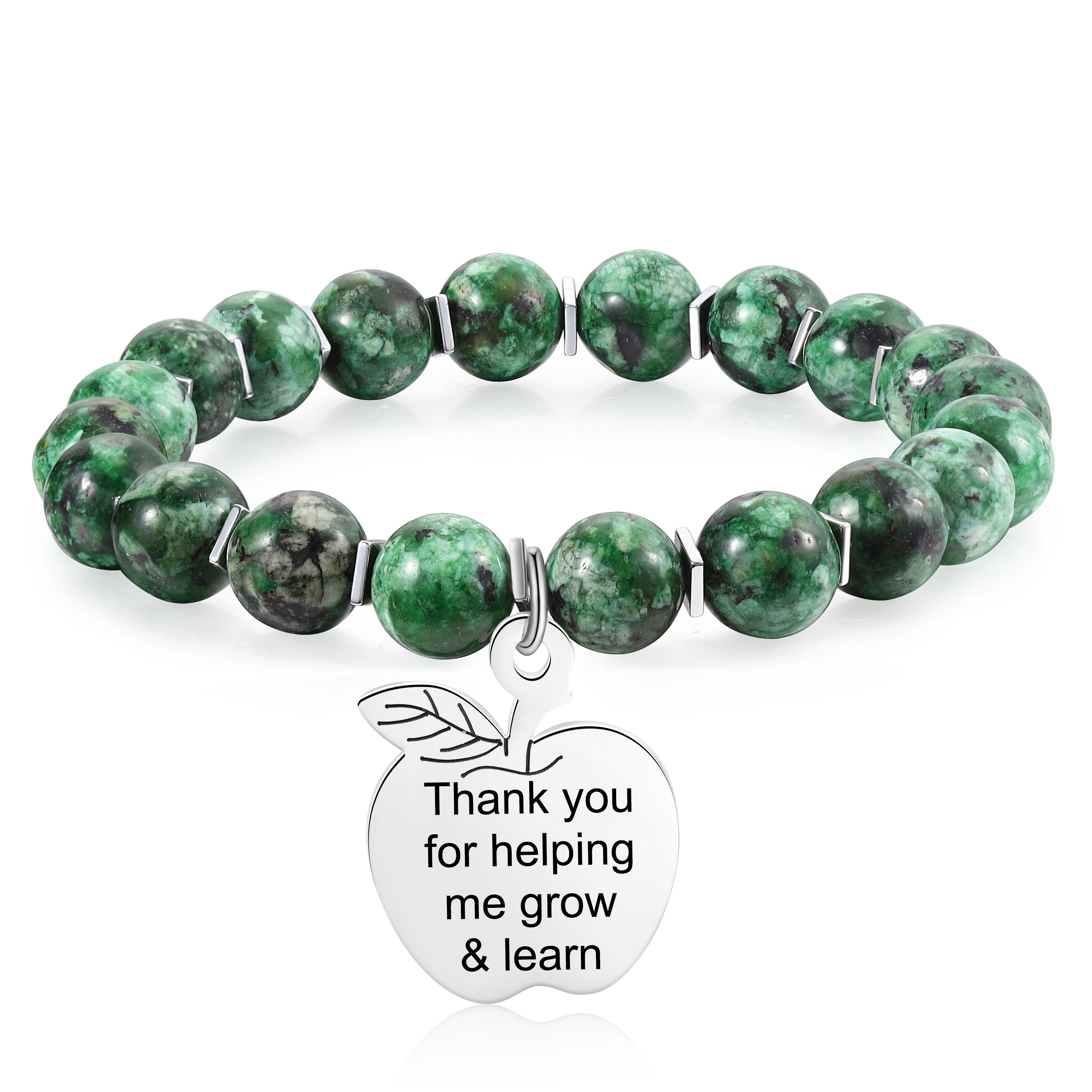 Personalized Text Stainless Steel & Stone Exquisite Bracelet, A Back-To-School Gift For Daughter/Son