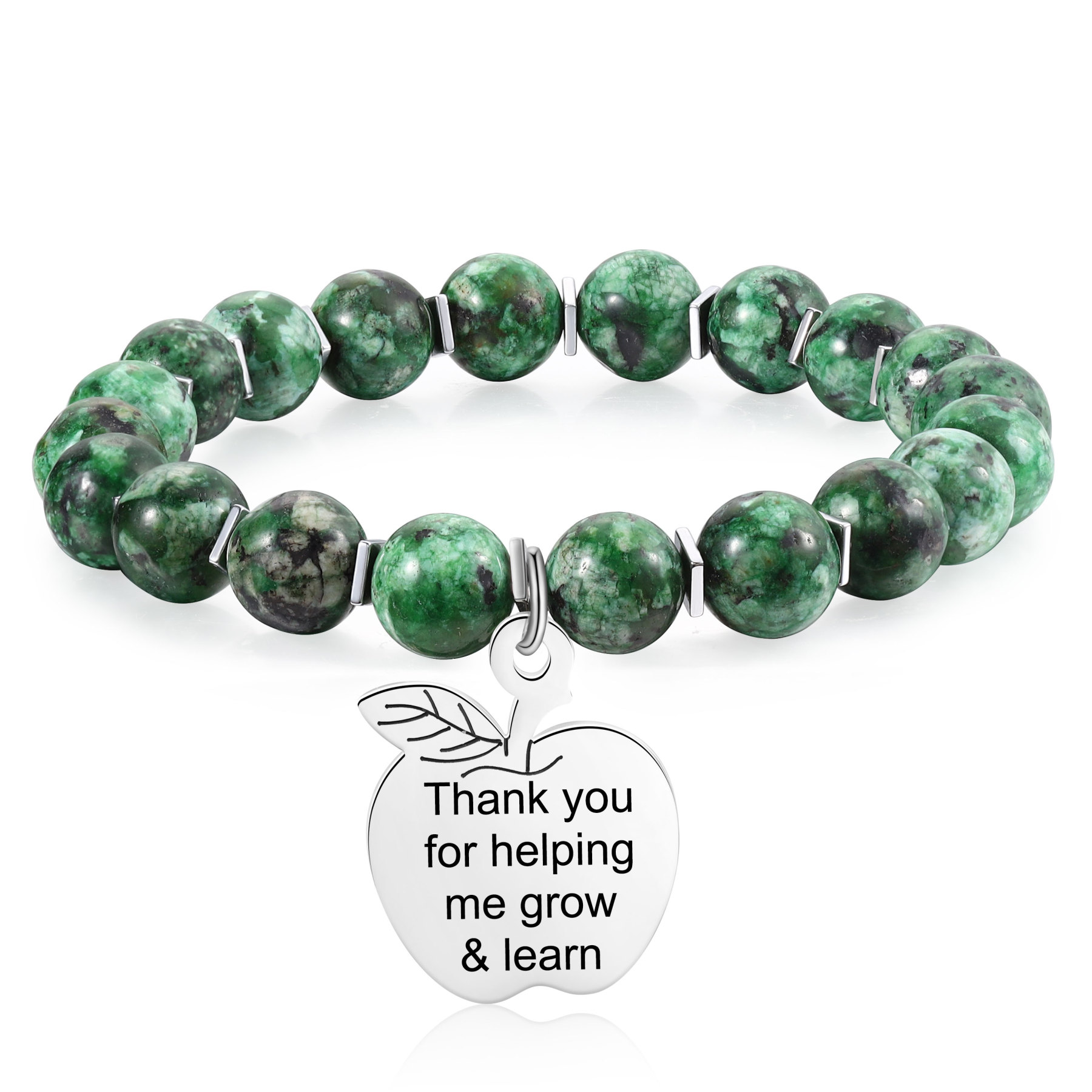 Personalized Text Stainless Steel & Stone Exquisite Bracelet, A Back-To-School Gift For Daughter/Son