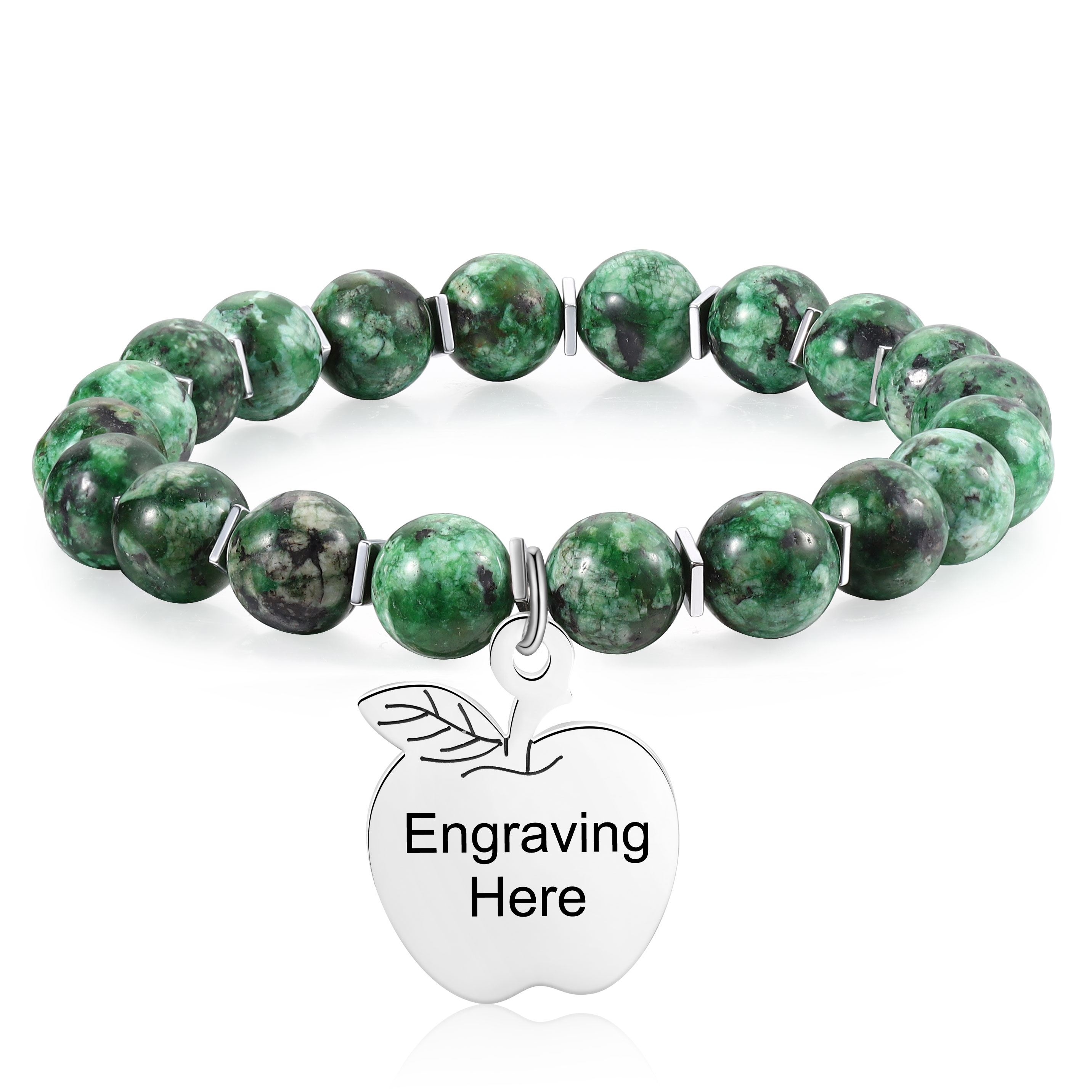 Personalized Text Stainless Steel & Stone Exquisite Bracelet, A Back-To-School Gift For Daughter/Son