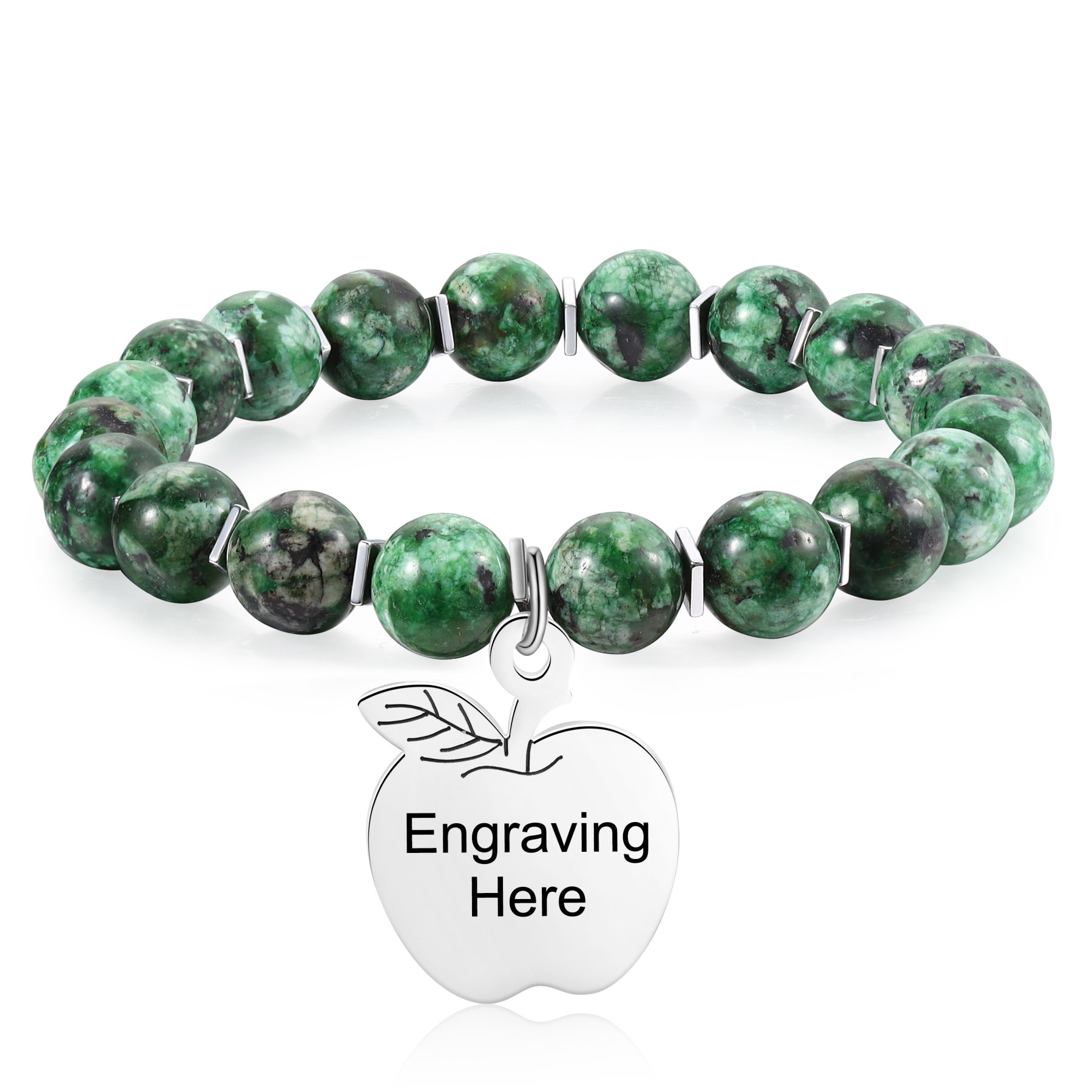 Personalized Text Stainless Steel & Stone Exquisite Bracelet, A Back-To-School Gift For Daughter/Son