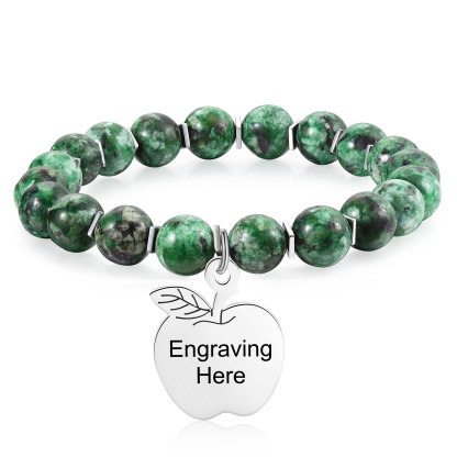 Personalized Text Stainless Steel & Stone Exquisite Bracelet, A Back-To-School Gift For Daughter/Son