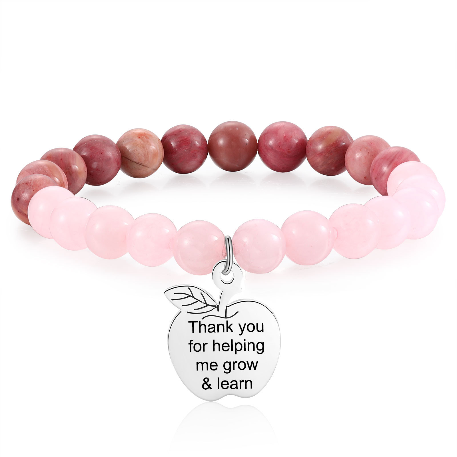 Personalized Text Stainless Steel & Stone Exquisite Bracelet, A Back-To-School Gift For Daughter/Son