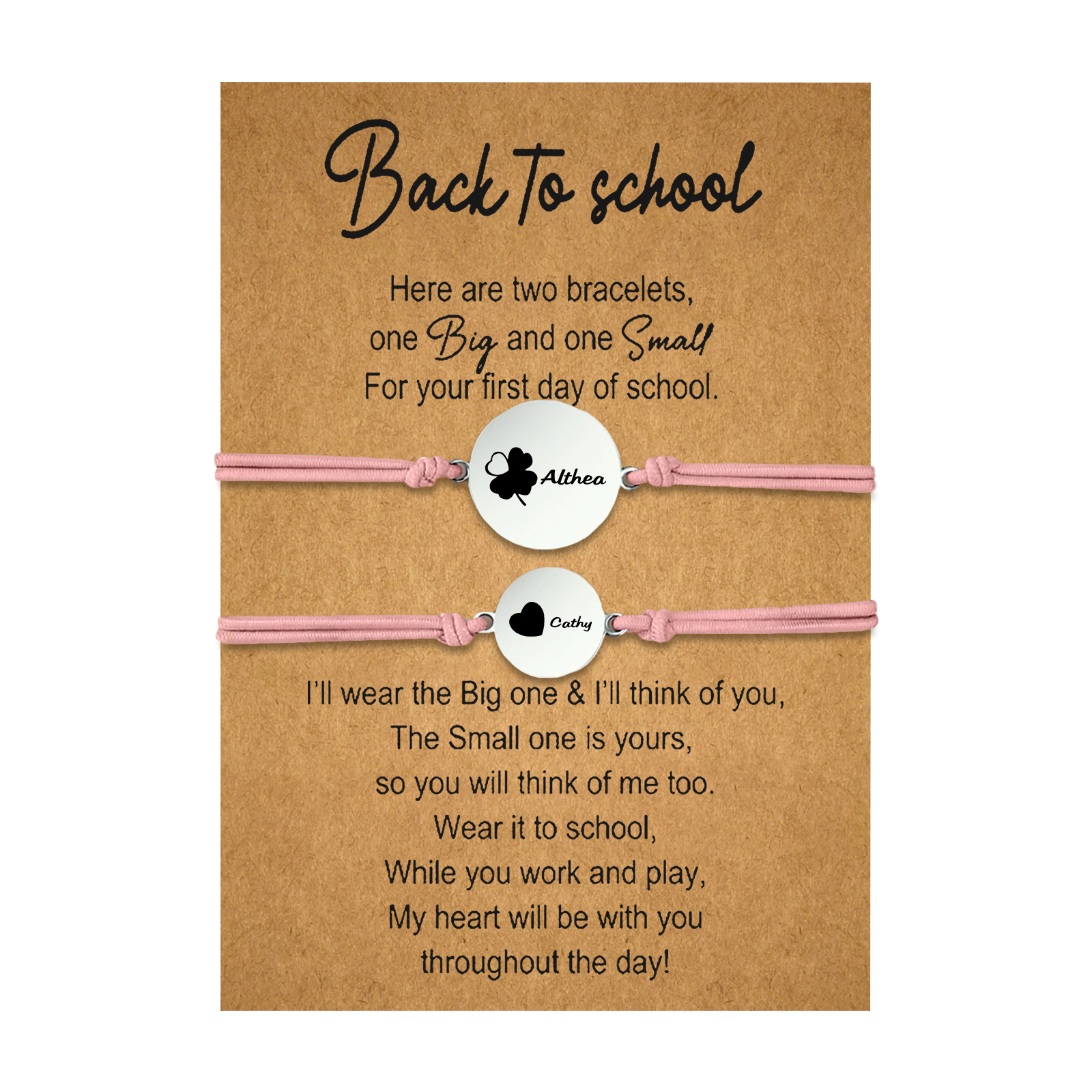 Jessemade UK 2 PCS Four Leaf Clover And Heart Elastic Stainless Steel Bracelets, A Good Back To School Gift For Daughter 19.99 n2