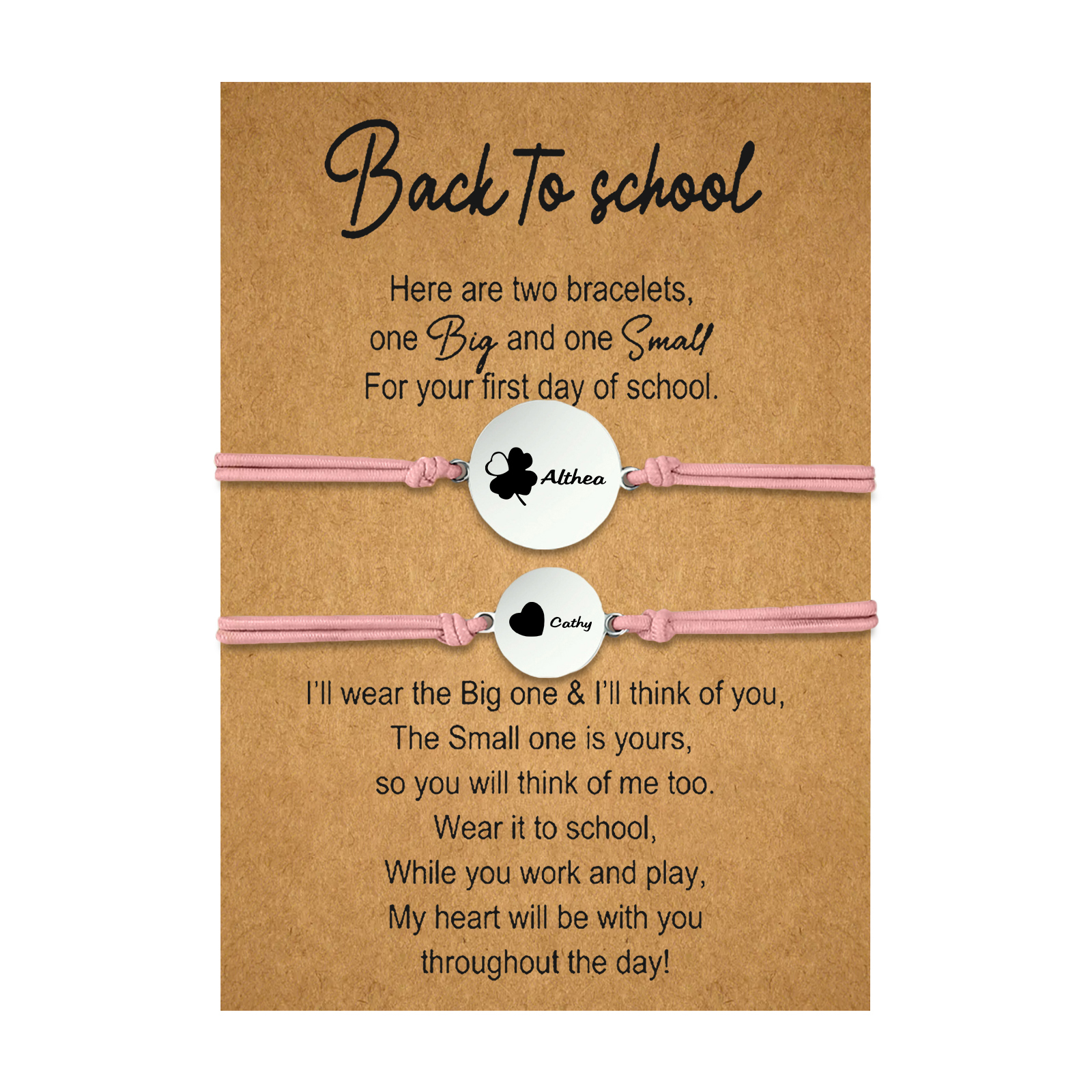 Jessemade UK 2 PCS Four Leaf Clover And Heart Elastic Stainless Steel Bracelets, A Good Back To School Gift For Daughter 19.99 n2