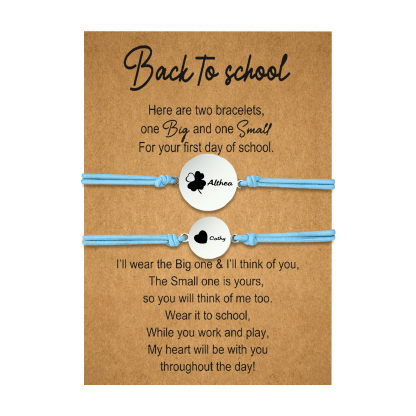 2 PCS Four Leaf Clover And Heart Elastic Stainless Steel Bracelets, A Good Back To School Gift For Daughter