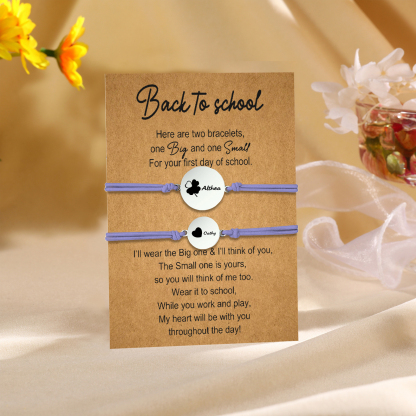 2 PCS Four Leaf Clover And Heart Elastic Stainless Steel Bracelets, A Good Back To School Gift For Daughter