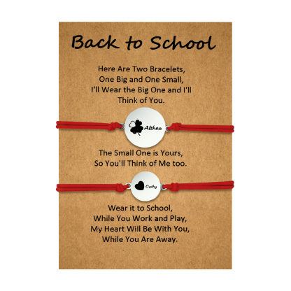 2 PCS Four Leaf Clover And Heart Elastic Stainless Steel Bracelets, A Good Back To School Gift For Daughter