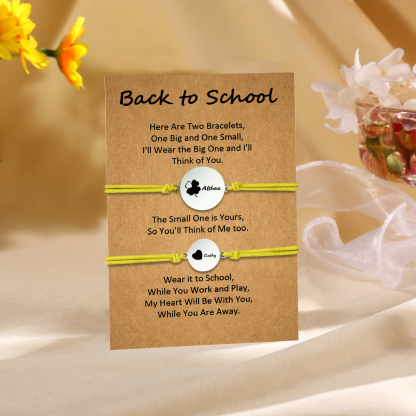 2 PCS Four Leaf Clover And Heart Elastic Stainless Steel Bracelets, A Good Back To School Gift For Daughter