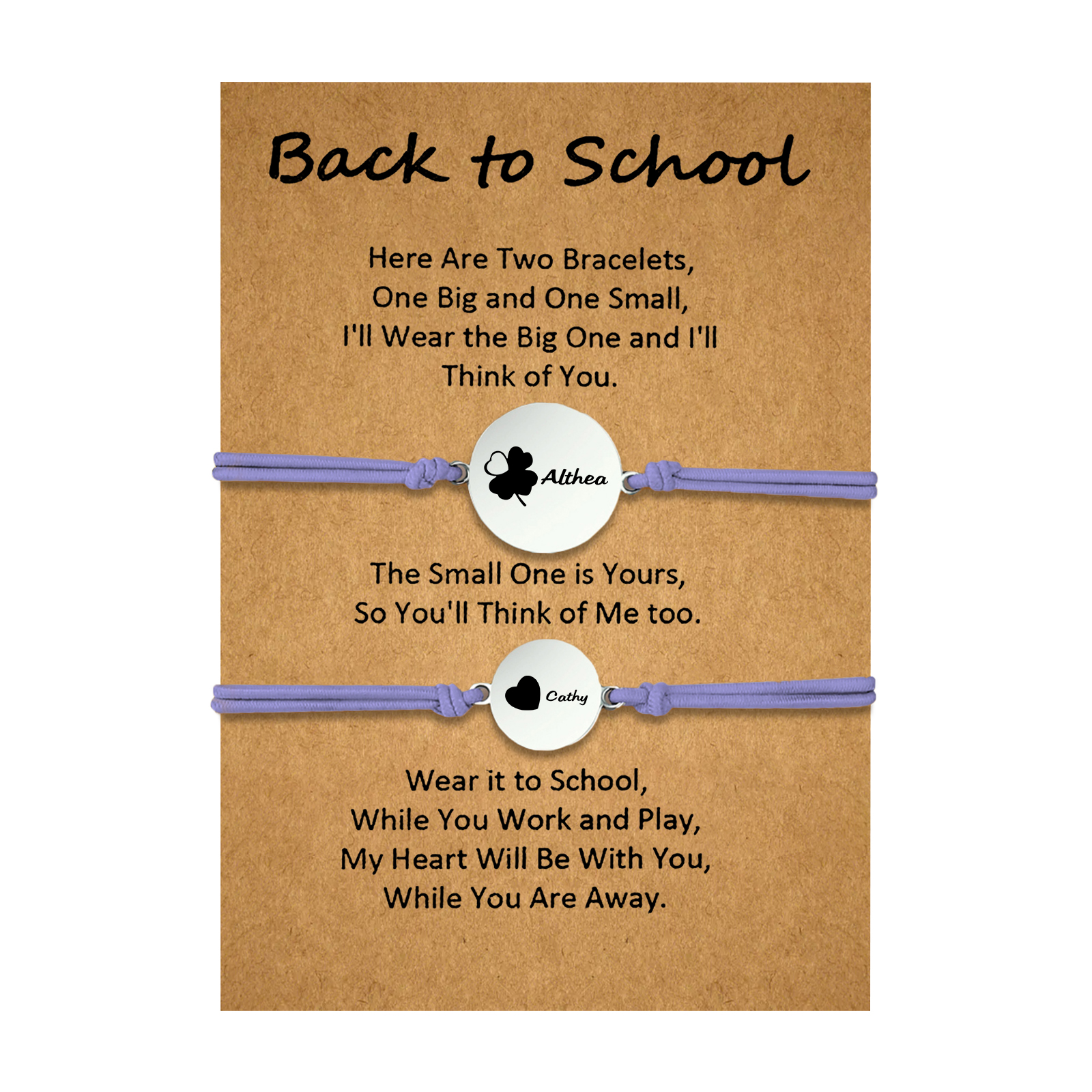 Jessemade UK 2 PCS Four Leaf Clover And Heart Elastic Stainless Steel Bracelets, A Good Back To School Gift For Daughter 19.99 n2