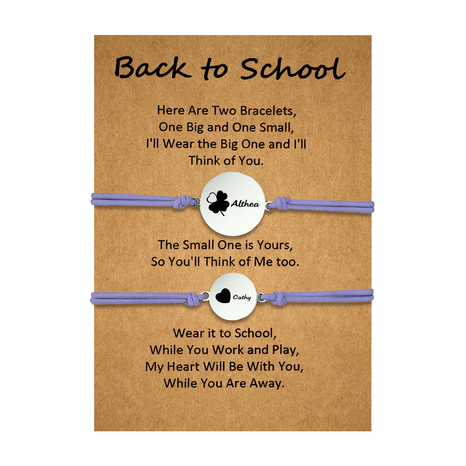 Jessemade UK 2 PCS Four Leaf Clover And Heart Elastic Stainless Steel Bracelets, A Good Back To School Gift For Daughter 19.99 n2