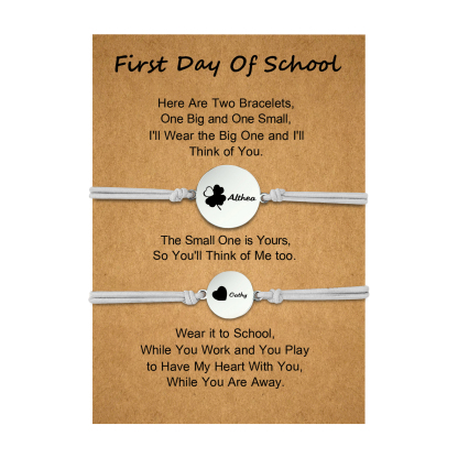 Jessemade UK 2 PCS Four Leaf Clover And Heart Elastic Stainless Steel Bracelets, A Good First Day Of School Gift For Daughter 19.99 n2