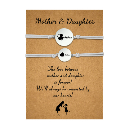 Jessemade UK 2 PCS Four Leaf Clover And Heart Elastic Stainless Steel Bracelets, Back To School Gift For Daughter 19.99 n2