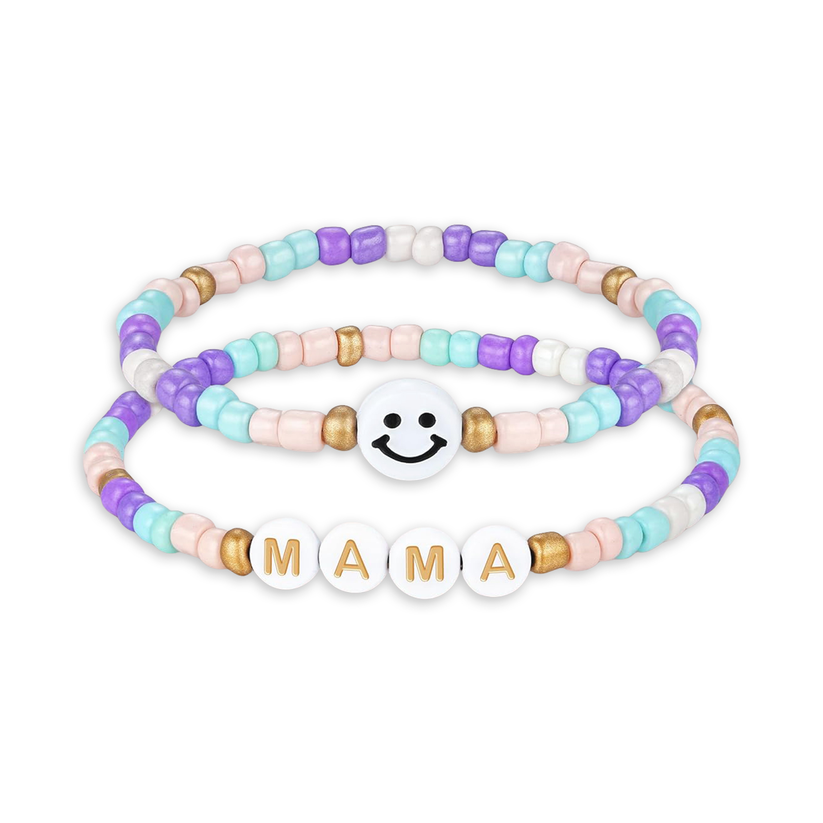 2 PCS Colorful Natural Stone Bracelets With Card Back To School Season Gift For Daughters