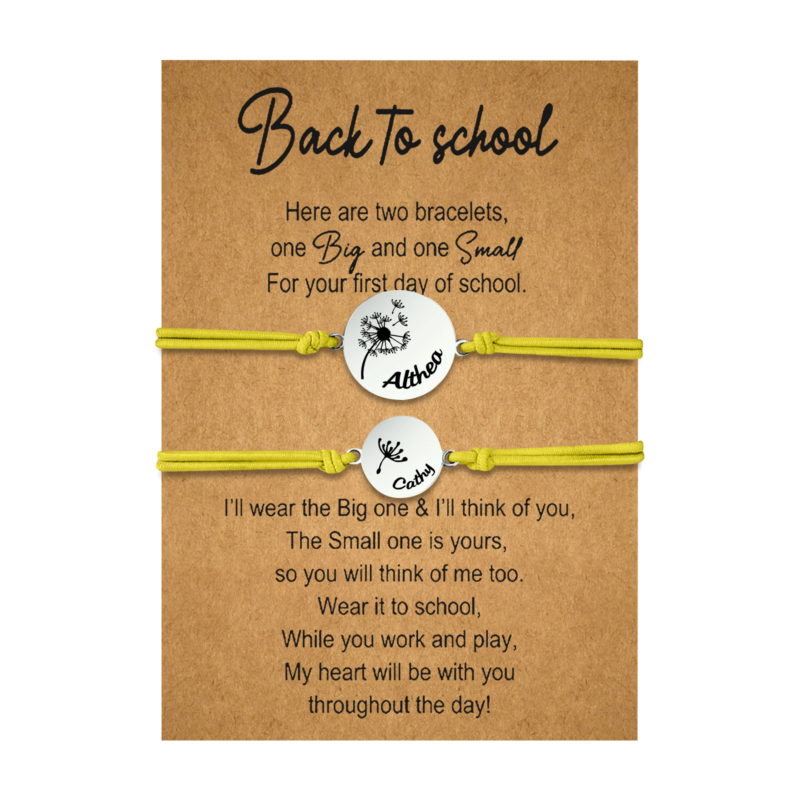 2 PCS Dandelion Pattern Elastic Stainless Steel Bracelet, A Back-To-School Gift For Daughter