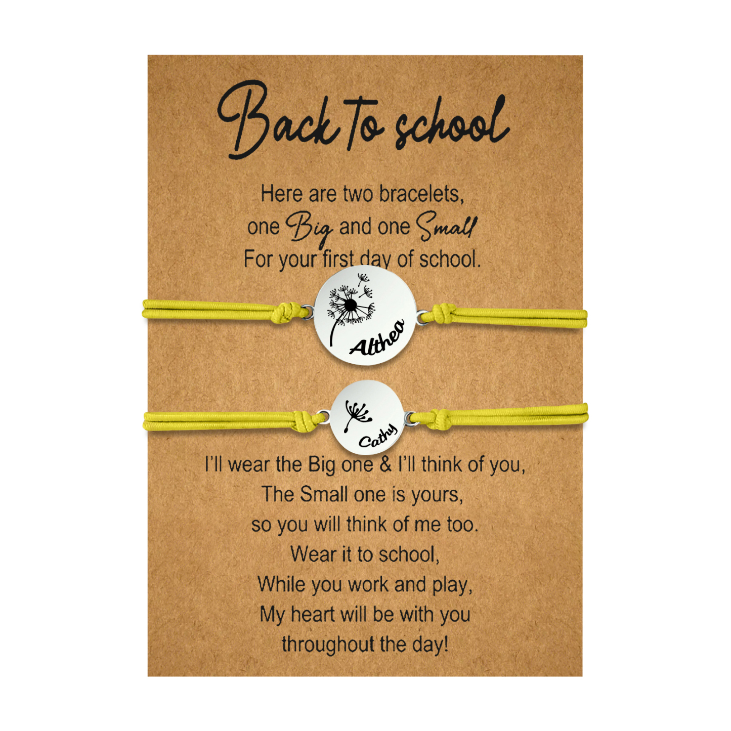 2 PCS Dandelion Pattern Elastic Stainless Steel Bracelet, A Back-To-School Gift For Daughter