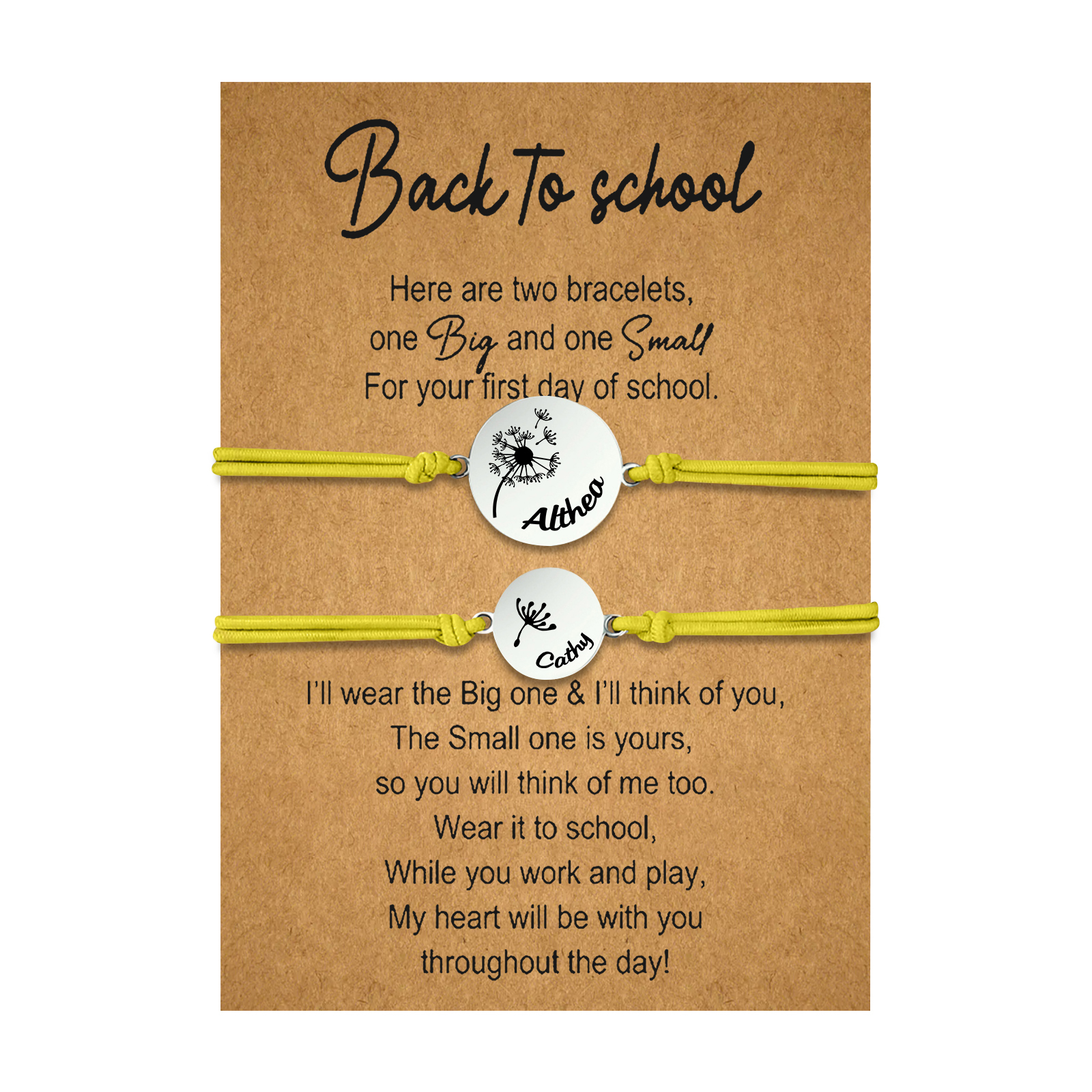 2 PCS Dandelion Pattern Elastic Stainless Steel Bracelet, A Back-To-School Gift For Daughter