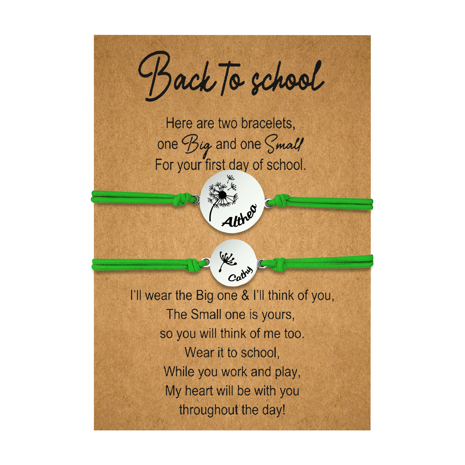 2 PCS Dandelion Pattern Elastic Stainless Steel Bracelet, A Back-To-School Gift For Daughter