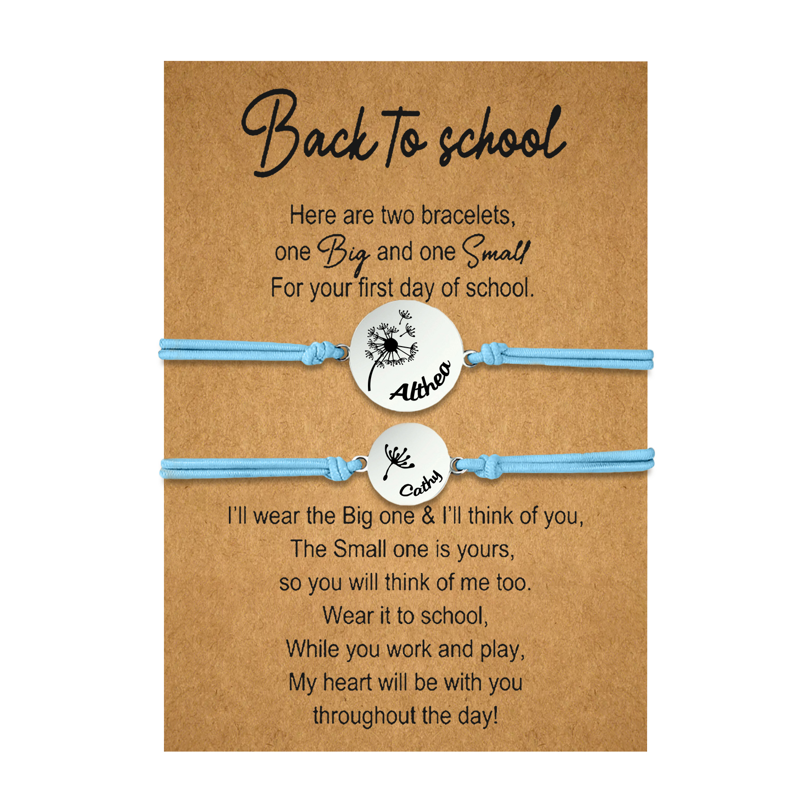 2 PCS Dandelion Pattern Elastic Stainless Steel Bracelet, A Back-To-School Gift For Daughter