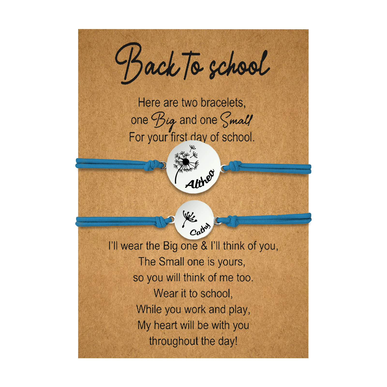 2 PCS Dandelion Pattern Elastic Stainless Steel Bracelet, A Back-To-School Gift For Daughter