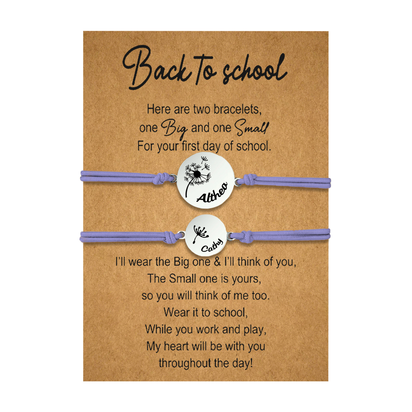 2 PCS Dandelion Pattern Elastic Stainless Steel Bracelet, A Back-To-School Gift For Daughter