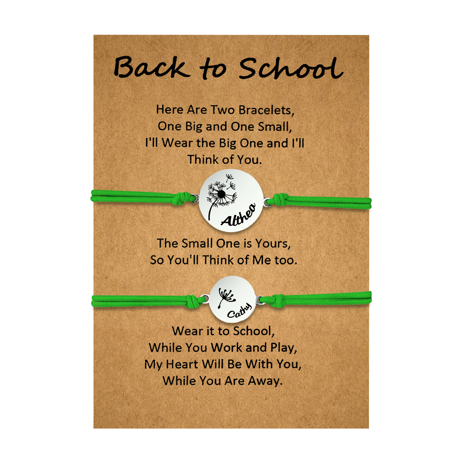 2 PCS Dandelion Pattern Elastic Stainless Steel Bracelet, A Back-To-School Gift For Daughter