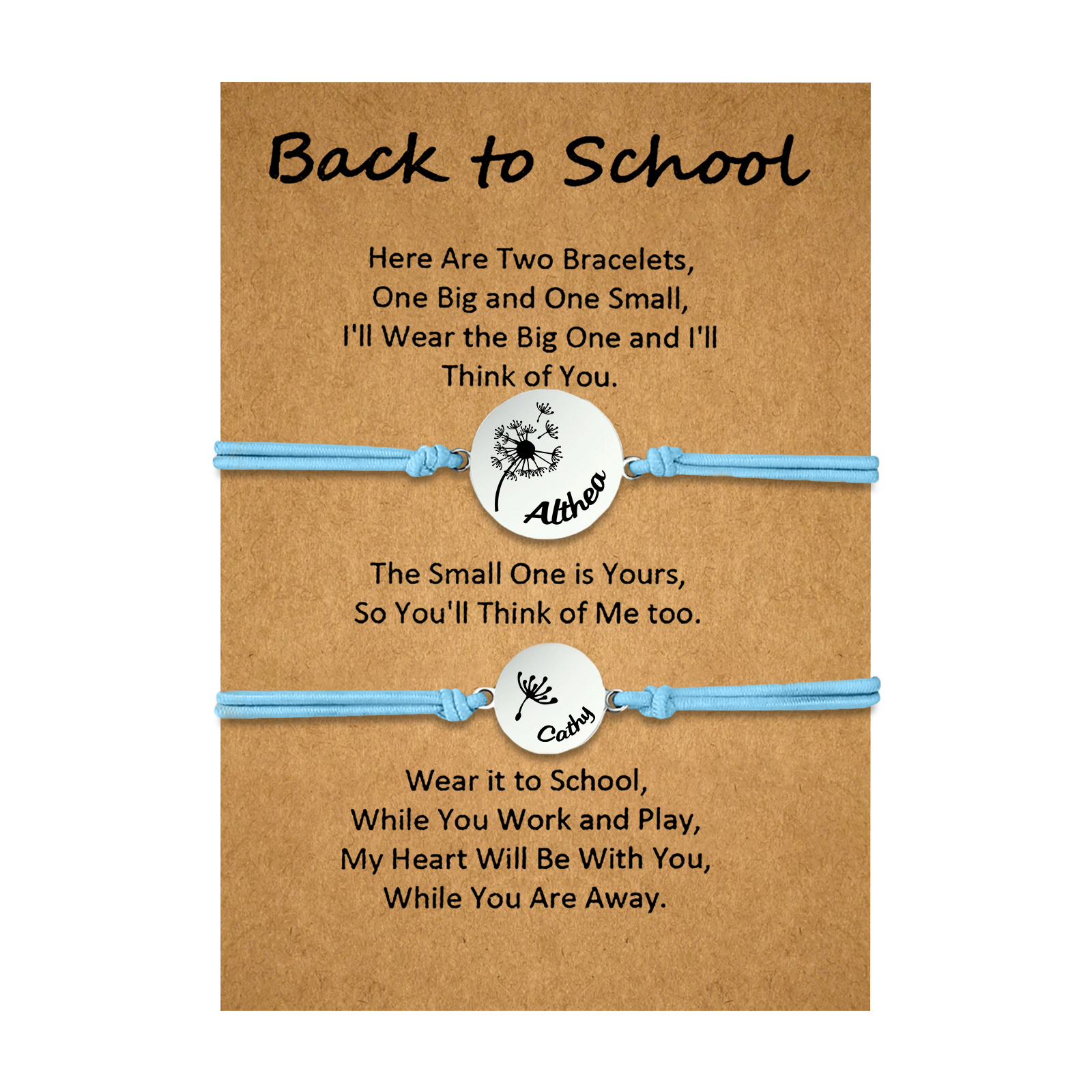 2 PCS Dandelion Pattern Elastic Stainless Steel Bracelet, A Back-To-School Gift For Daughter