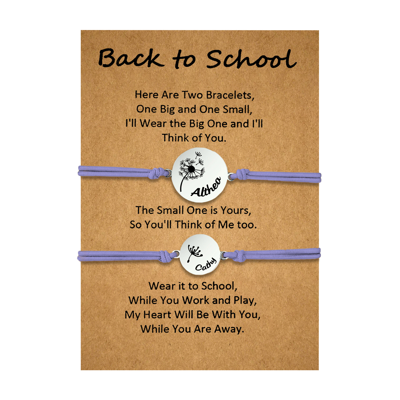 2 PCS Dandelion Pattern Elastic Stainless Steel Bracelet, A Back-To-School Gift For Daughter