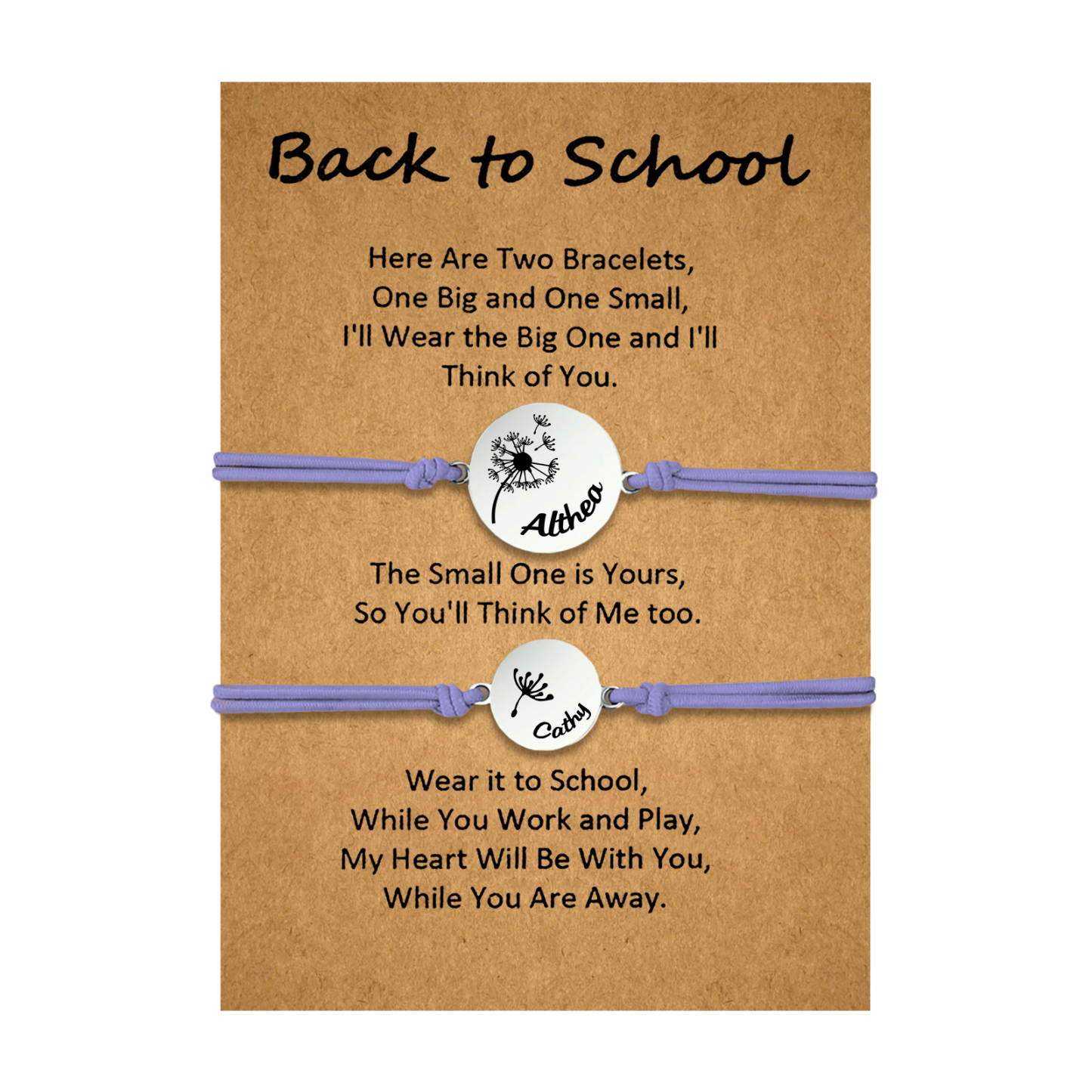 2 PCS Dandelion Pattern Elastic Stainless Steel Bracelet, A Back-To-School Gift For Daughter