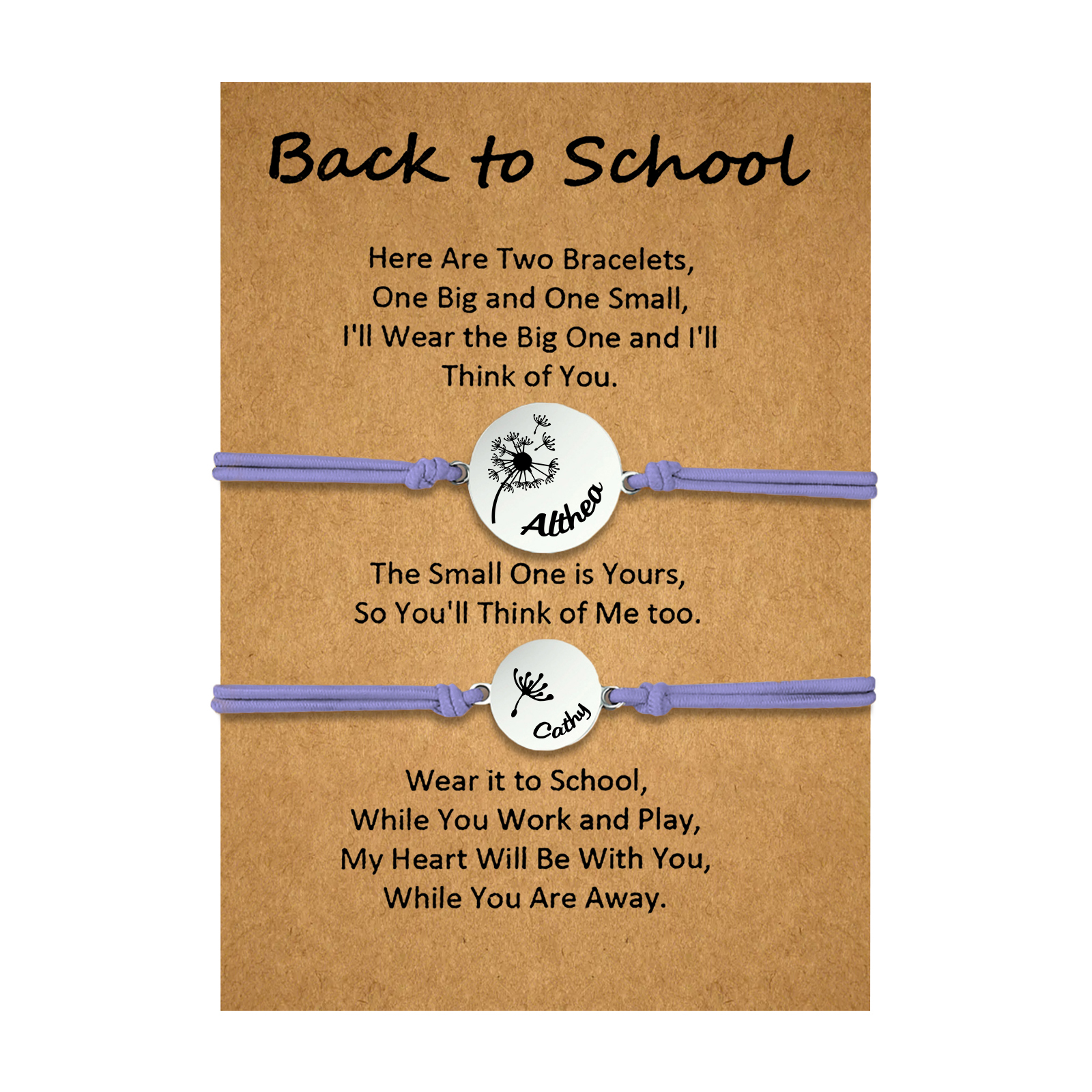 2 PCS Dandelion Pattern Elastic Stainless Steel Bracelet, A Back-To-School Gift For Daughter