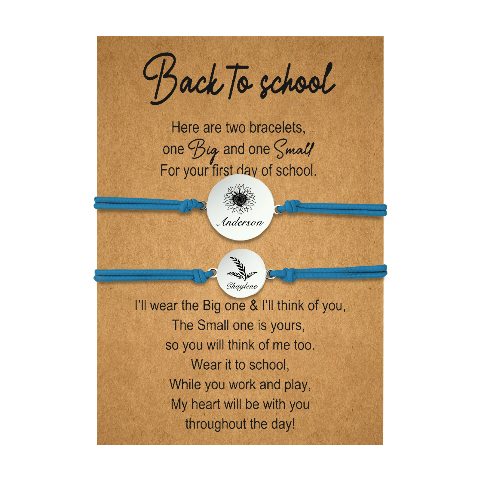 Jessemade UK 2 PCS Customized 2 Names Dandelion Pattern Elastic Stainless Steel Bracelet, A Back-To-School Gift For Daughter 19.99 n2