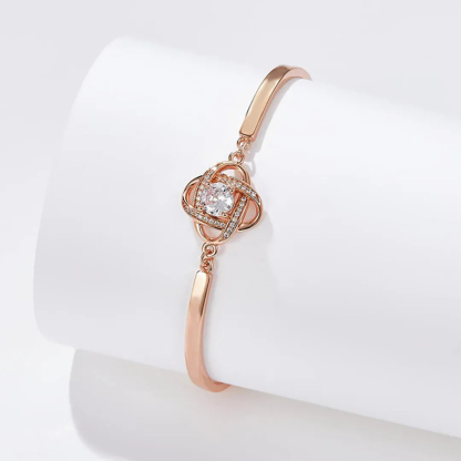 Alloy Zircon Love Knot Bangle Bracelet for Women - Gifts for Her