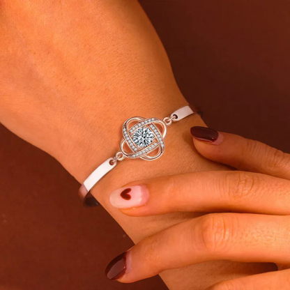 Alloy Zircon Love Knot Bangle Bracelet for Women - Gifts for Her