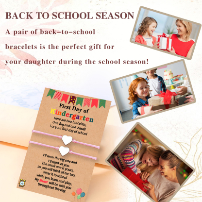 2 PCS Beautiful Heart Elastic Stainless Steel Bracelet, A Back-To-School Gift For Daughter