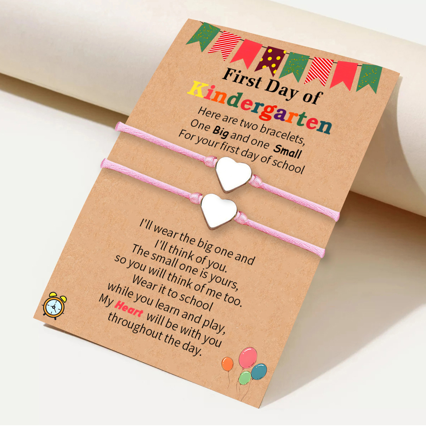 2 PCS Beautiful Heart Elastic Stainless Steel Bracelet, A Back-To-School Gift For Daughter